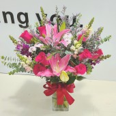 Super Mum Lilies Roses Vase Bouquet