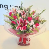 Lilies and Roses Bouquet (Colour at Your Choice)