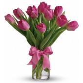 Precious Pink Tulips in Vase