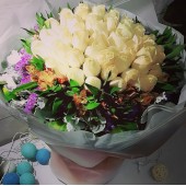 50pcs Champagne Color of Roses Bouquet