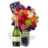 Asiatic Lily Package, Bubble Wine and a Birthday Balloon